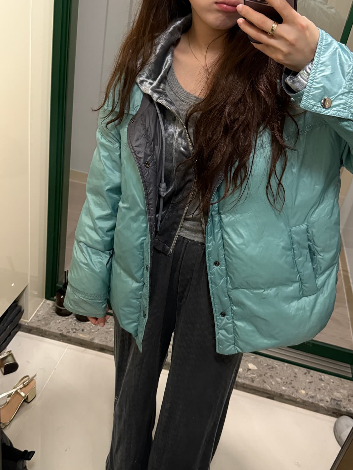 더일마 리버스구스 패딩 민트 상품이미지6