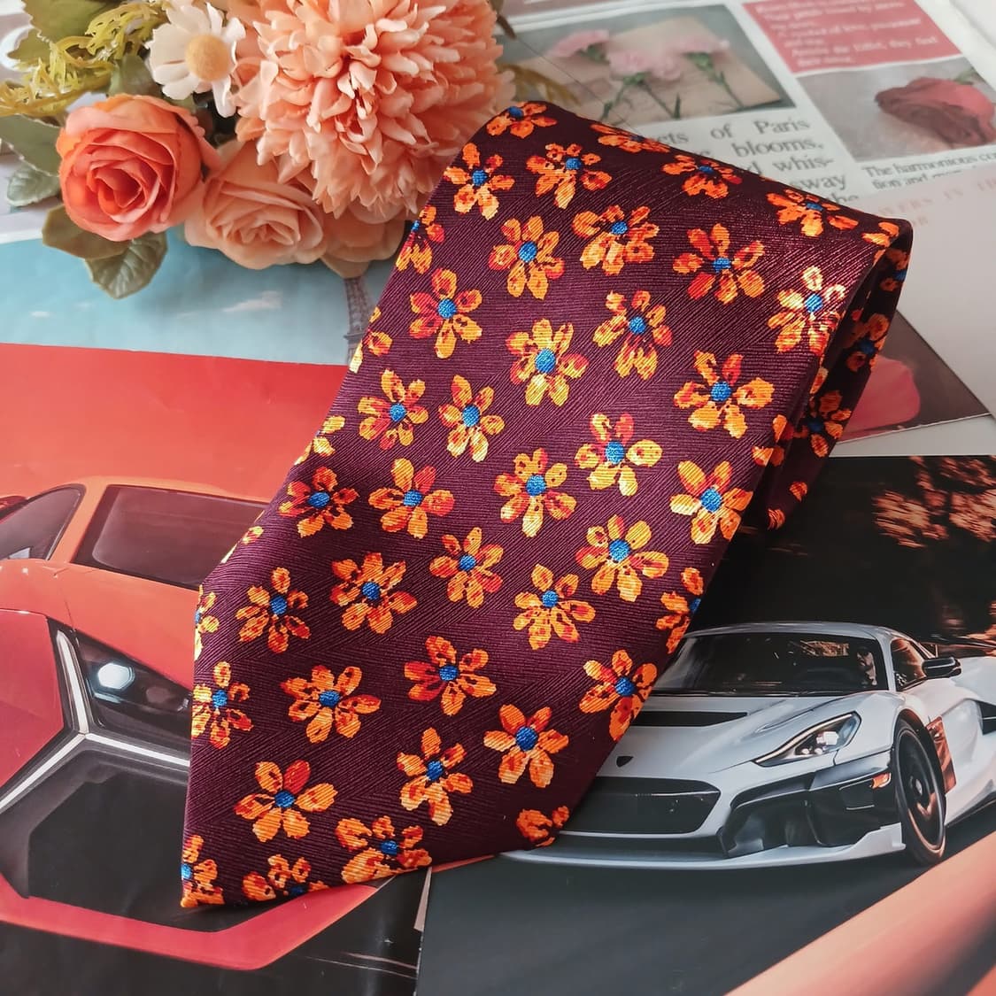 소니아 리키엘 옴므 실크 플라워 넥타이 9.2cm A+등급 A19115
 상품이미지2