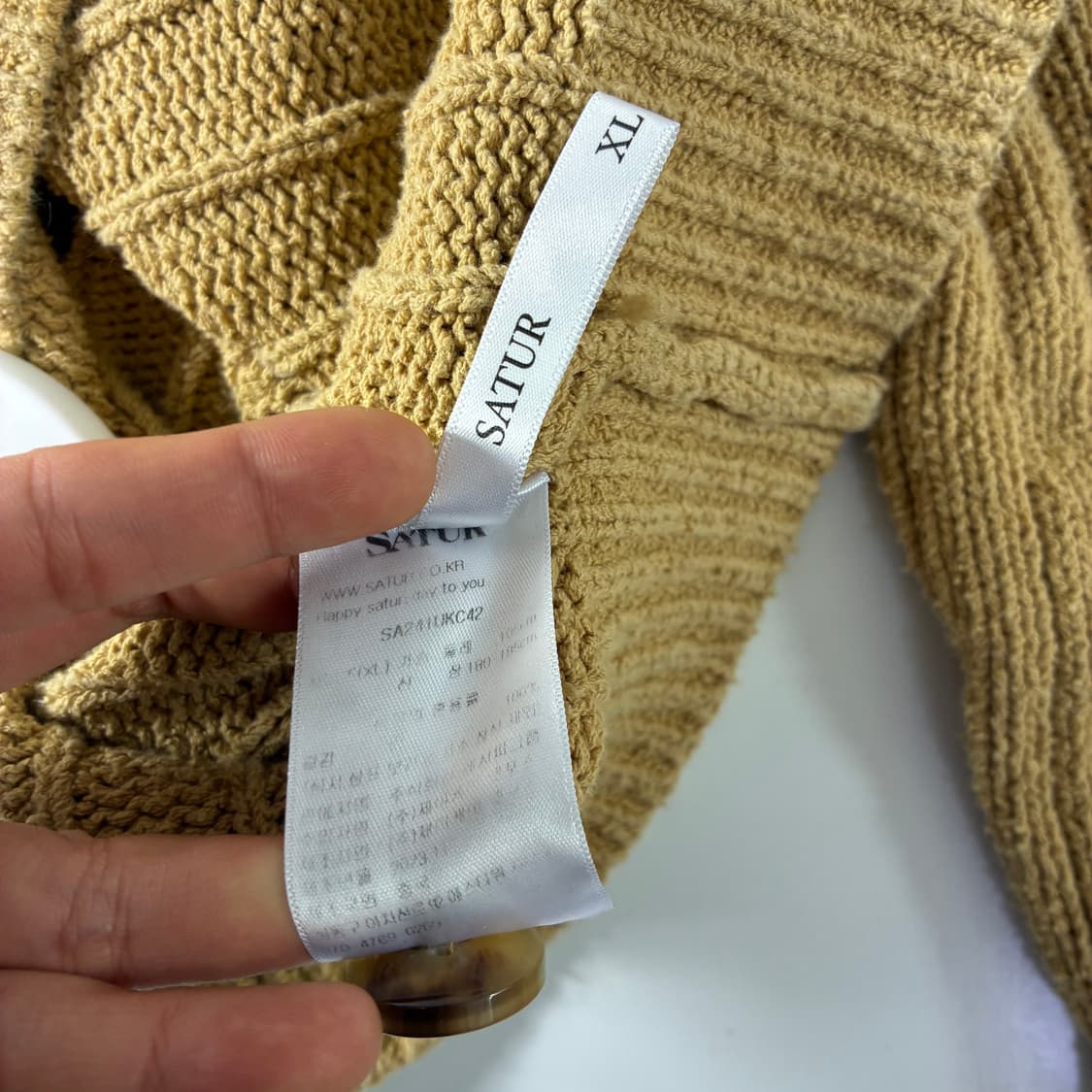 Satur  세터 파로 부클 카멜 베이지 니트 가디건  상품이미지6