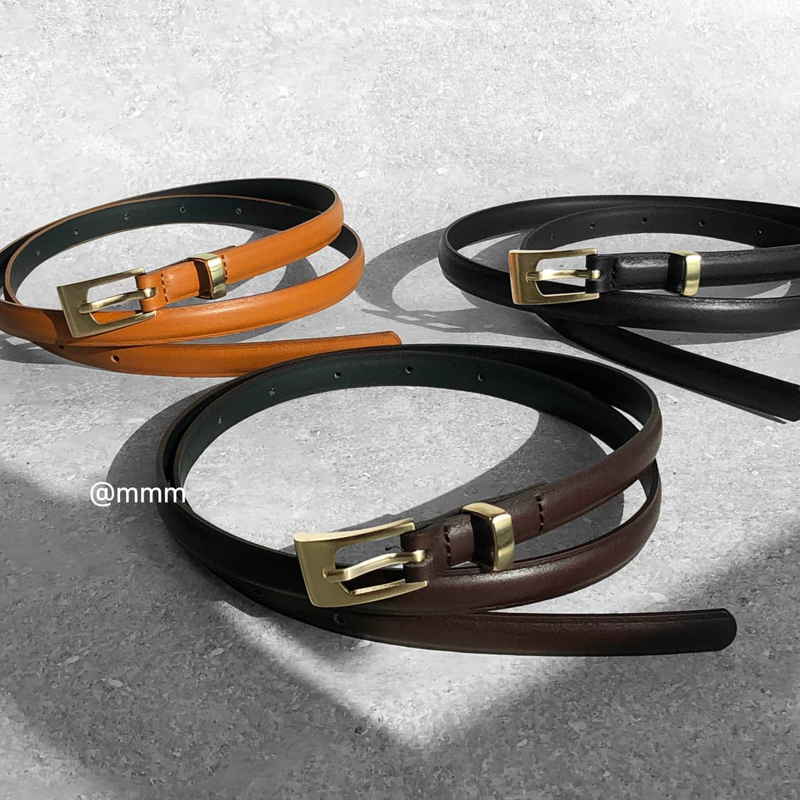 [Unisex] 스퀘어 골드버클 가죽 벨트 3컬러 상품이미지9
