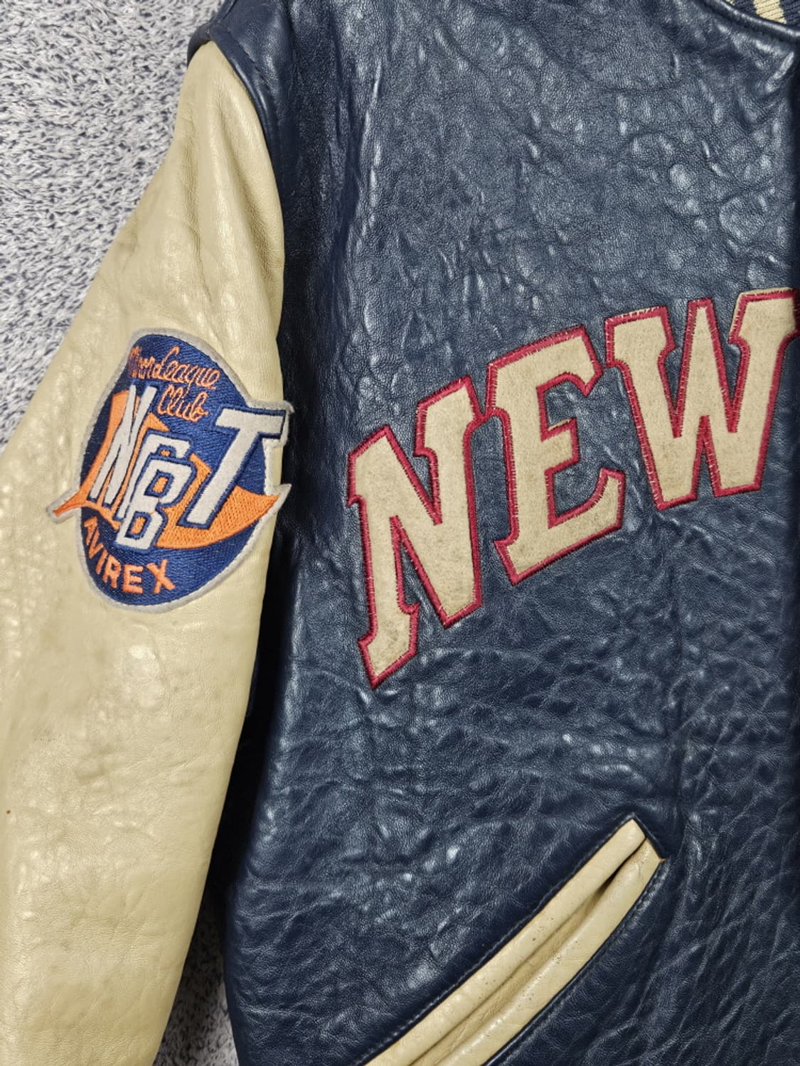 아비렉스 NEWARK BEARS 가죽 바시티 자켓 ( M )/ 10016 상품이미지4