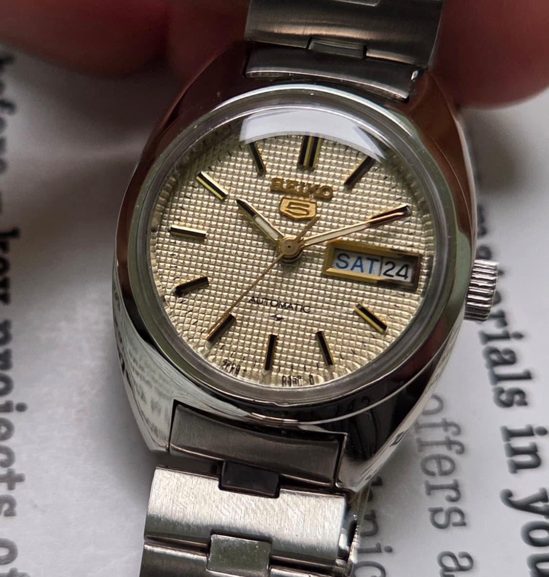 빈티지 세이코 터틀형 골드 와플판 오토매틱 여성용 브레이슬릿 ver. 상품이미지10