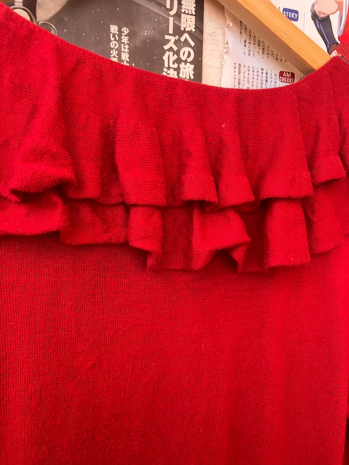 로렌랄프로렌 체리레드 9부 러플 니트 상품이미지6