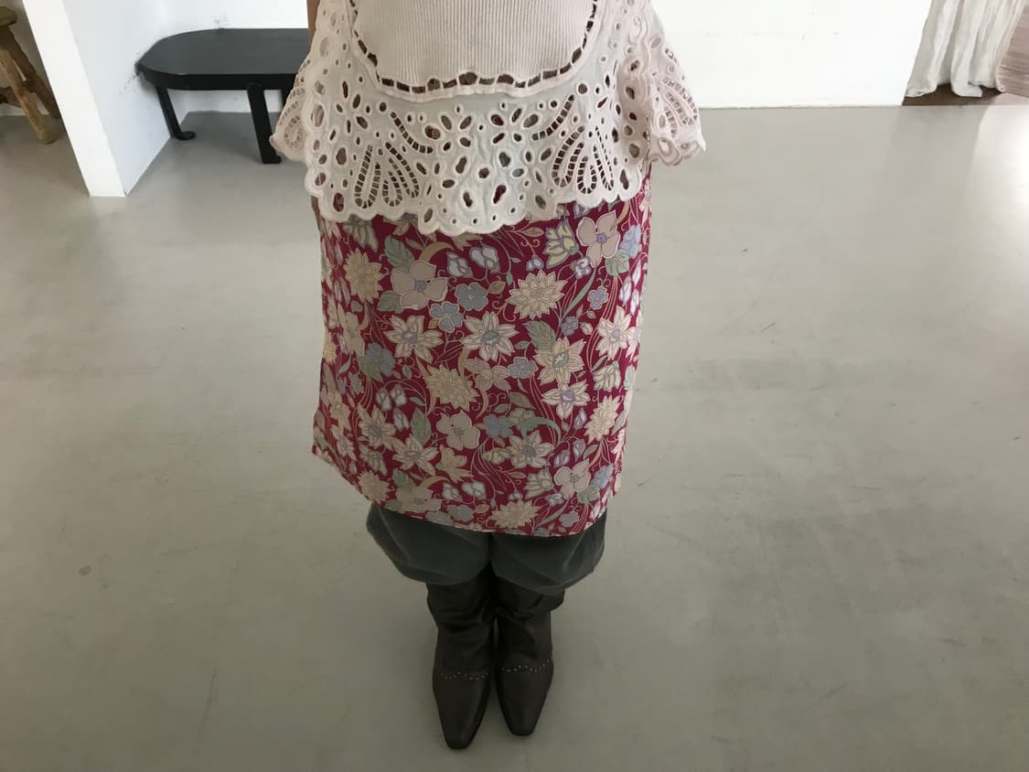 vintage pink pattern skirt 상품이미지1