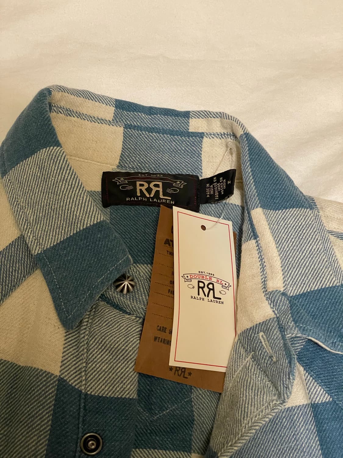 RRL 버팔로 체크 플란넬 웨스턴 셔츠 상품이미지3