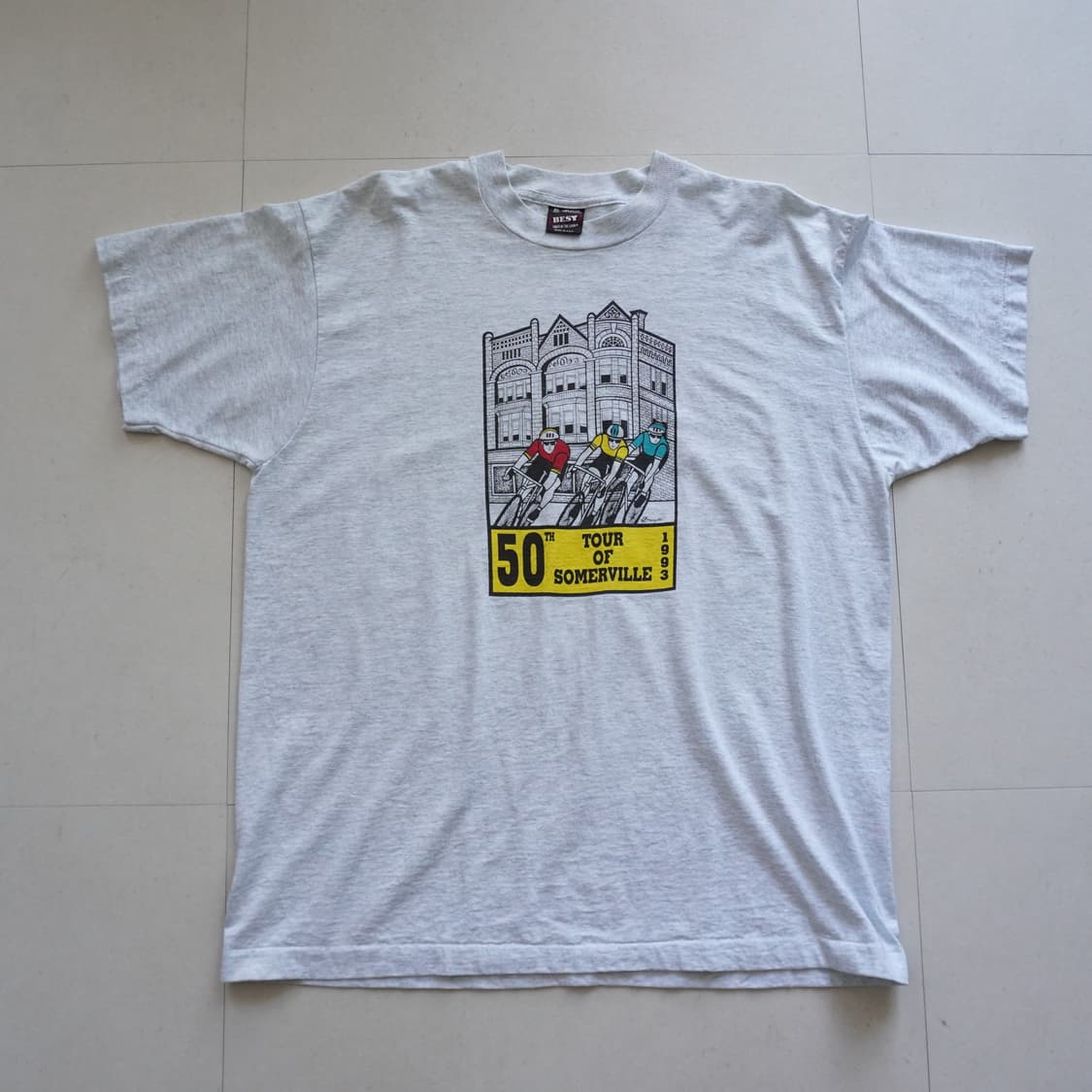 90s 빈티지 프룻오브더룸 자전거 투어 티셔츠 XL 상품이미지2