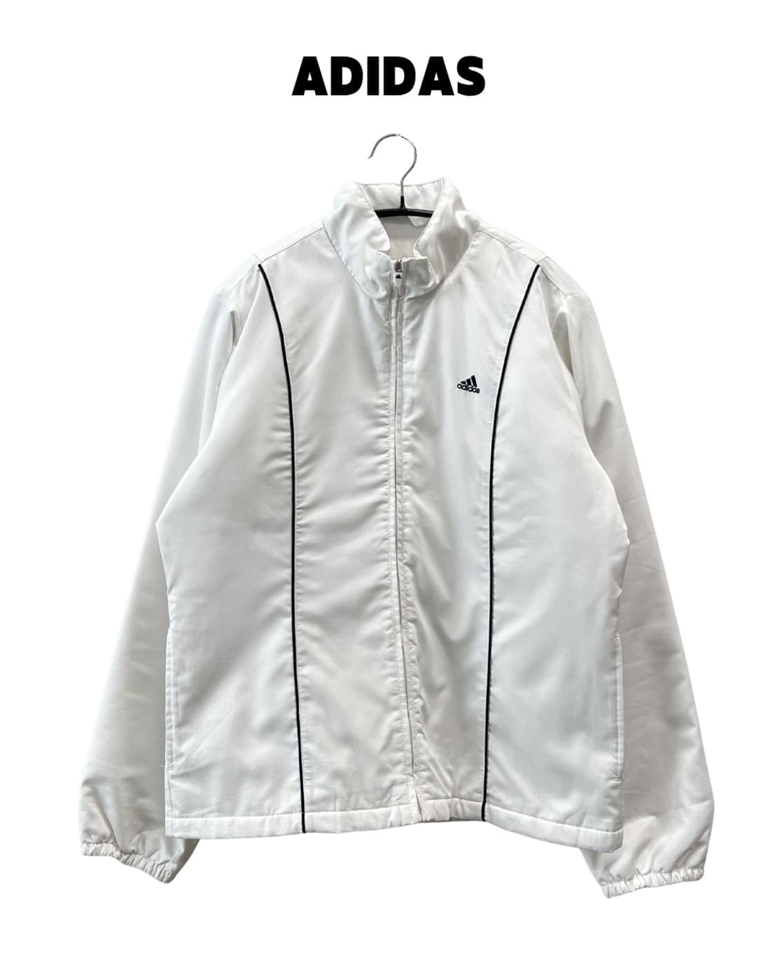 (L) 아디다스 우먼스 퍼포먼스 파이핑 우븐 솜 패딩 자켓 화이트 상품이미지1