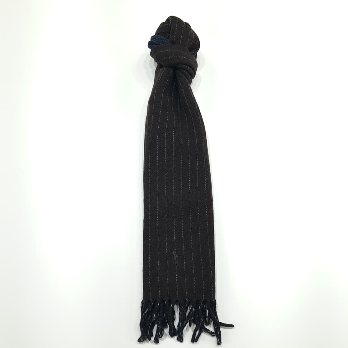 MX291 폴로 랄프로렌 브라운 네이비 스트라이프 양면 목도리 머플러 상품이미지3