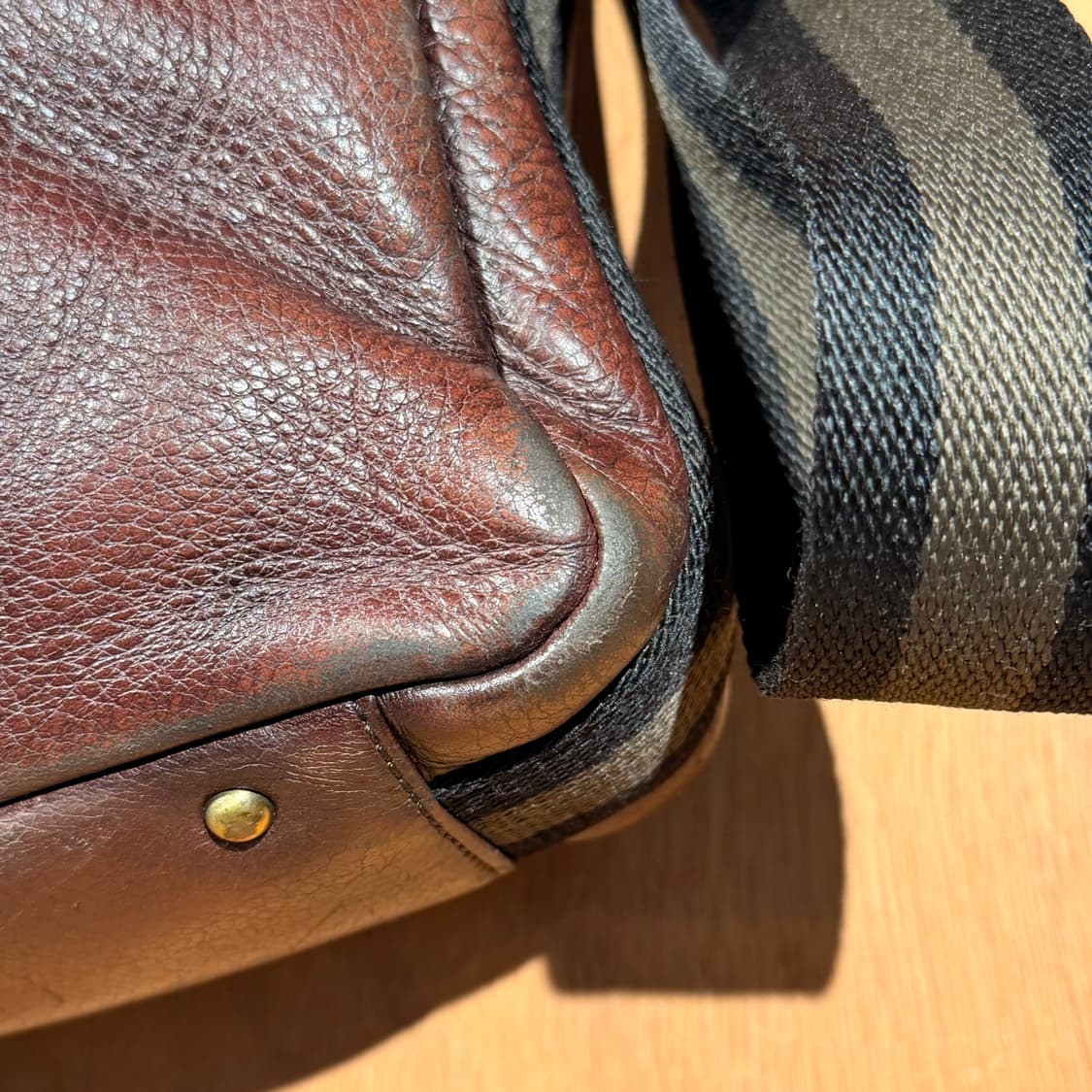 MCM 엠씨엠 카우레더 브리프케이스 서류가방 브라운 상품이미지3