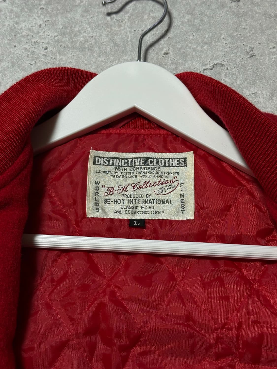 일본빈티지 백로고 힙레드 털 자켓 상품이미지5