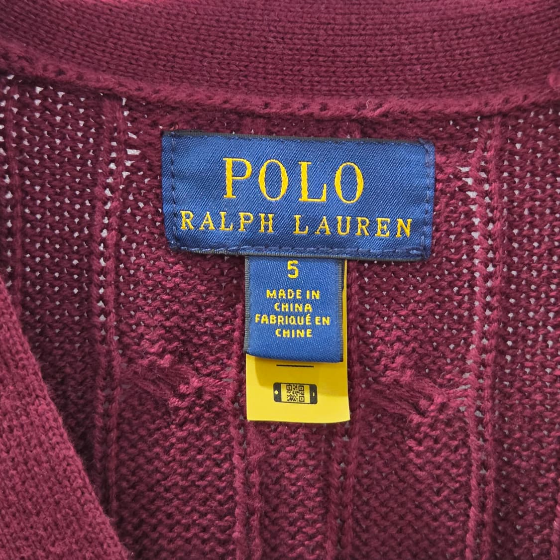 폴로랄프로렌 키즈 케이블 니트 가디건 버건디 5 상품이미지3