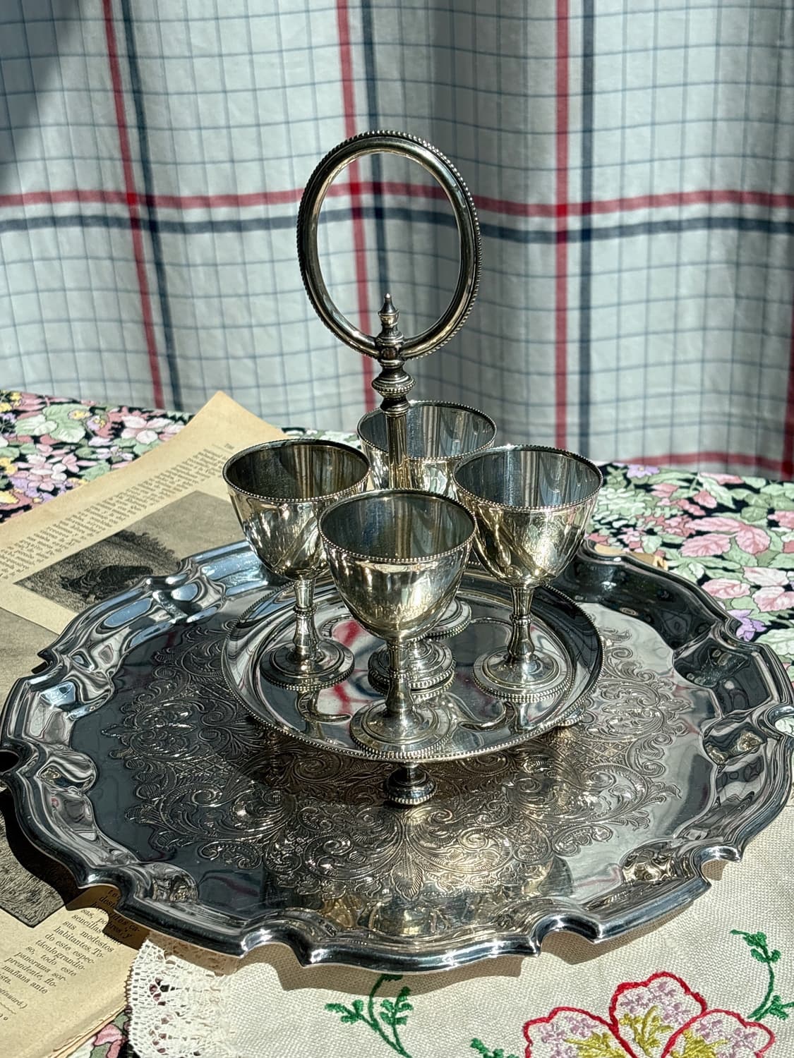 영국 John Grinsell & Sons앤틱 실버플레이트 에그 크루엣 상품이미지1