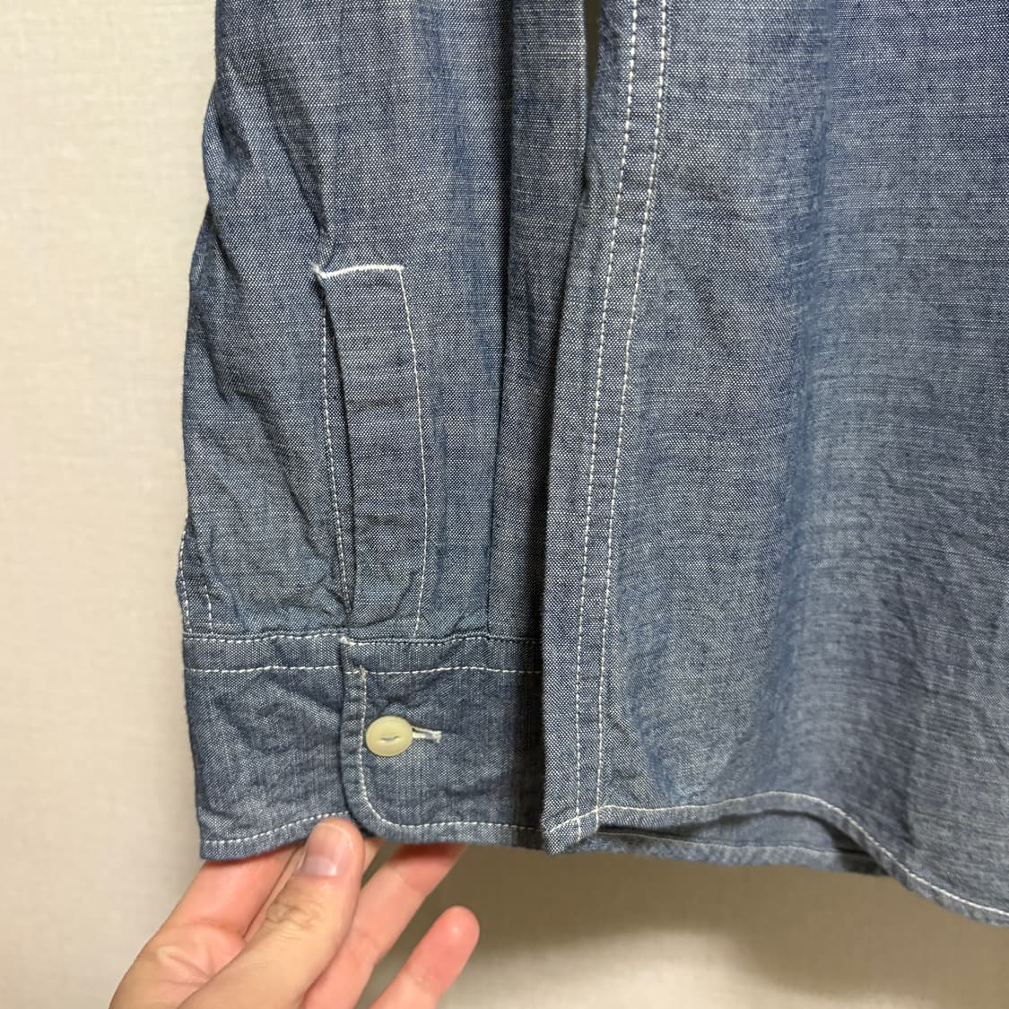 유니클로 샴브레이 워크셔츠 / 진청, M 상품이미지6