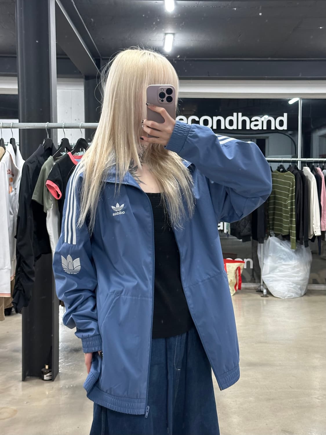 아디다스 3D 트레포일 3 스트라이프 트랙탑 바람막이 상품이미지2