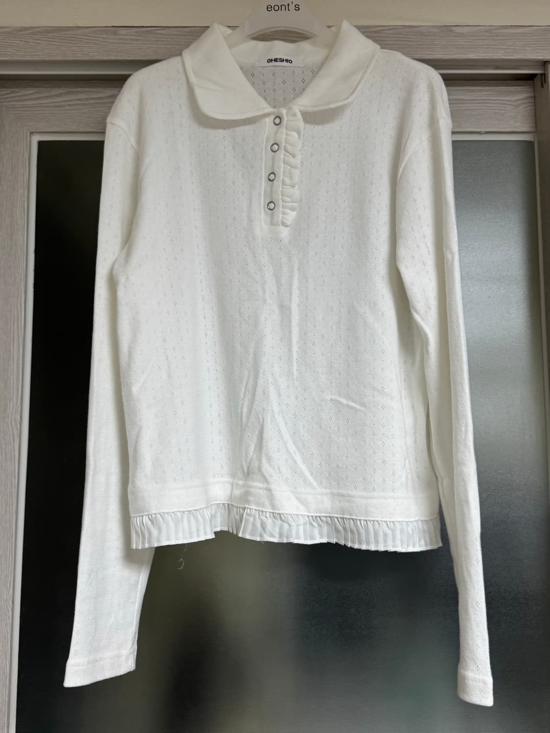 오헤시오 round collar frill 라운드 프릴 티셔츠 상품이미지4