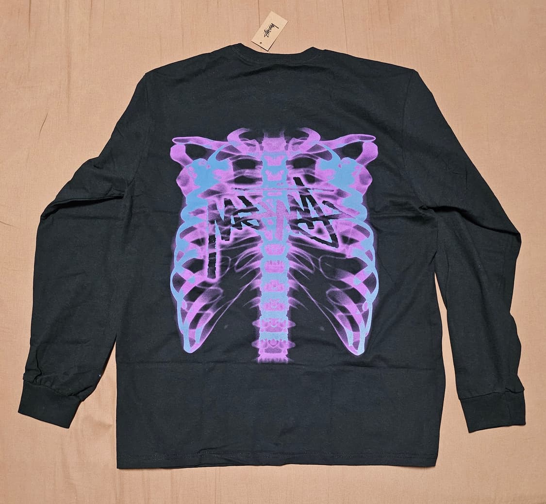 스투시 립 케이지 롱슬이브 티셔츠 블랙 상품이미지2