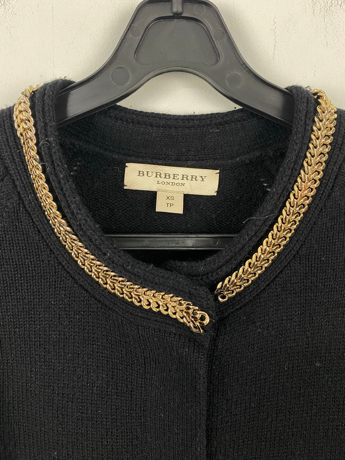 버버리 울 캐시미어 골드체인 가디건 XS <565> 상품이미지3