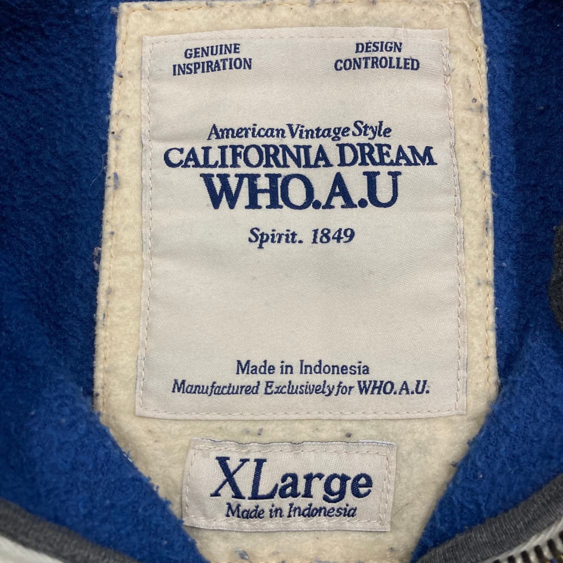 후아유 y2k 블루 컬러 빅로고 후드 집업 상품이미지3