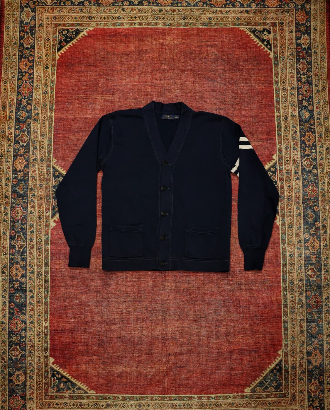 폴로 네이비 프레피 가디건 판매 상품이미지1