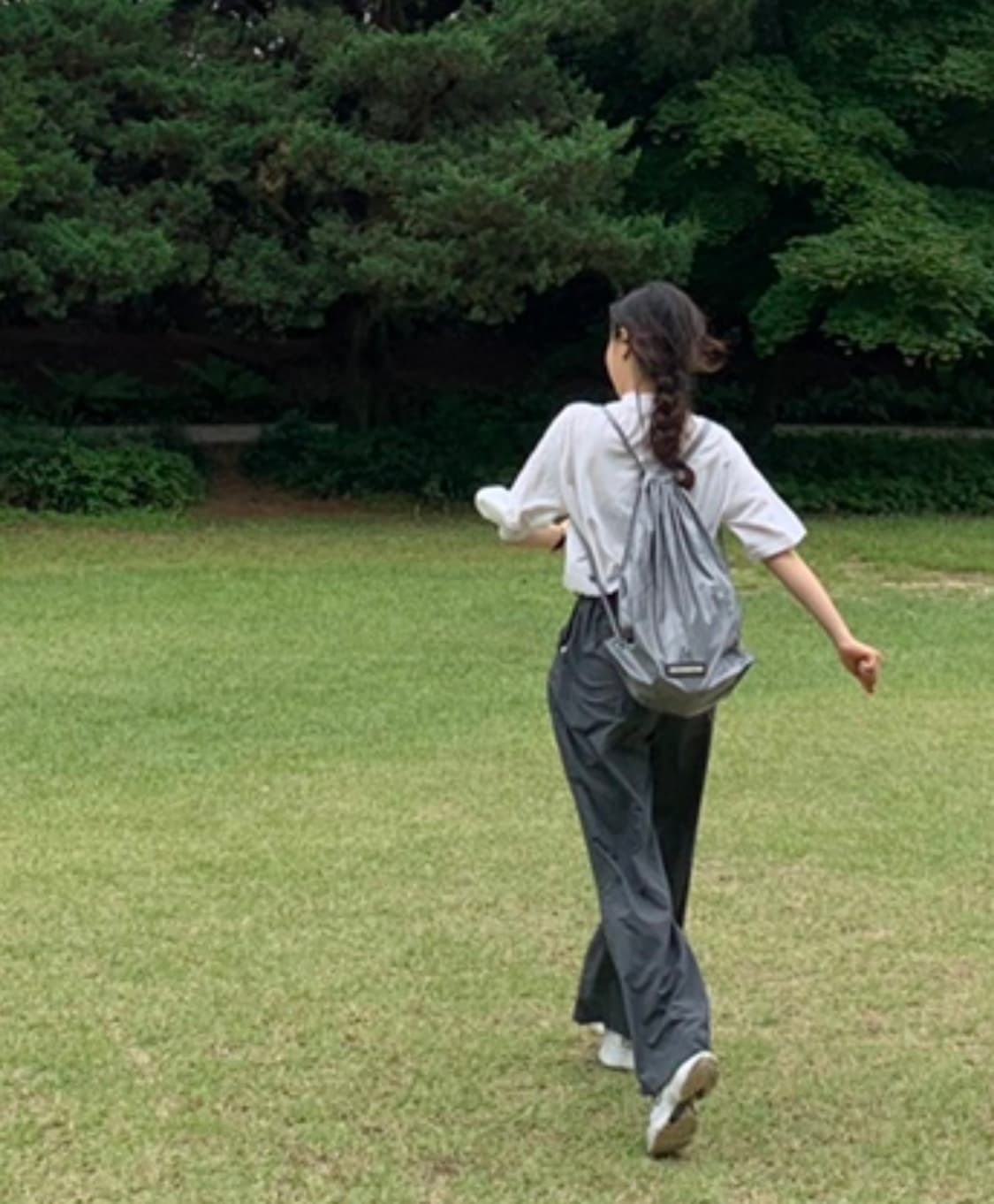 마뗑킴 스트링 코팅 백팩 그레이 상품이미지7