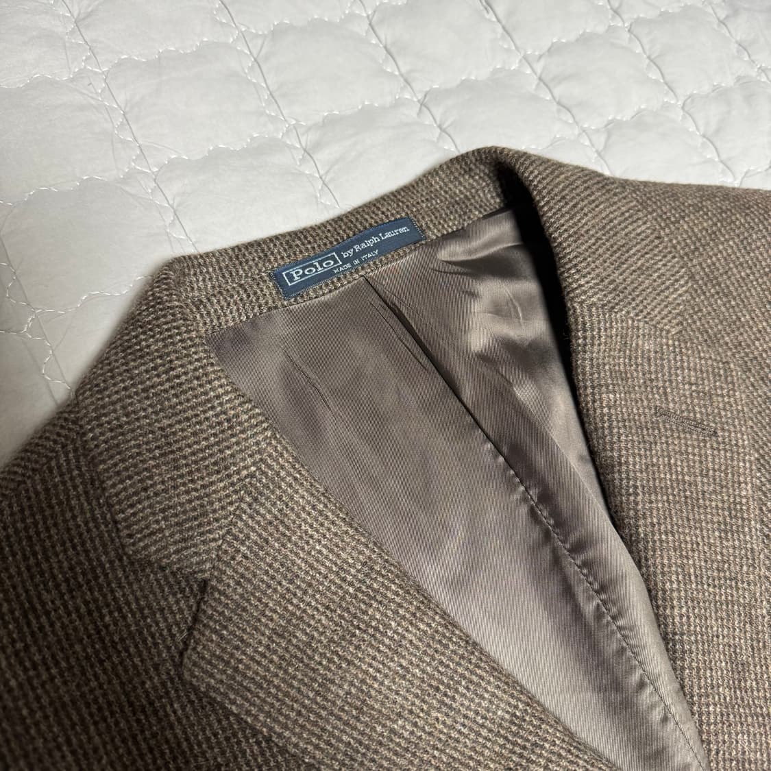 폴로 랄프로렌 브라운 트위드 울 앙고라 블레이저 자켓 팬츠 수트 44R 상품이미지3