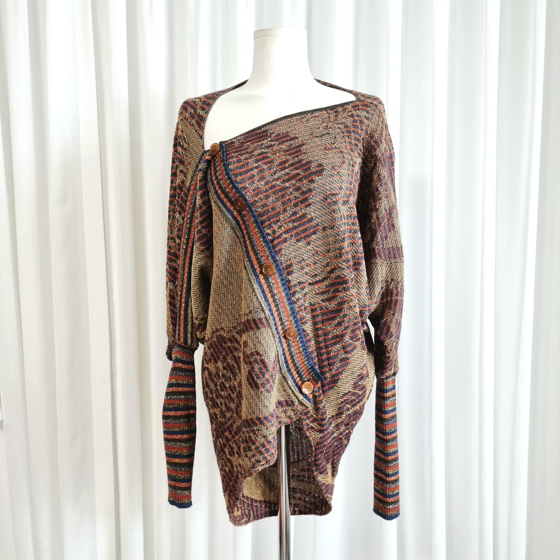 비비안웨스트우드 골드사믹스 오버핏 언발란스 가디건 (프리사이즈) 상태최상 상품이미지2