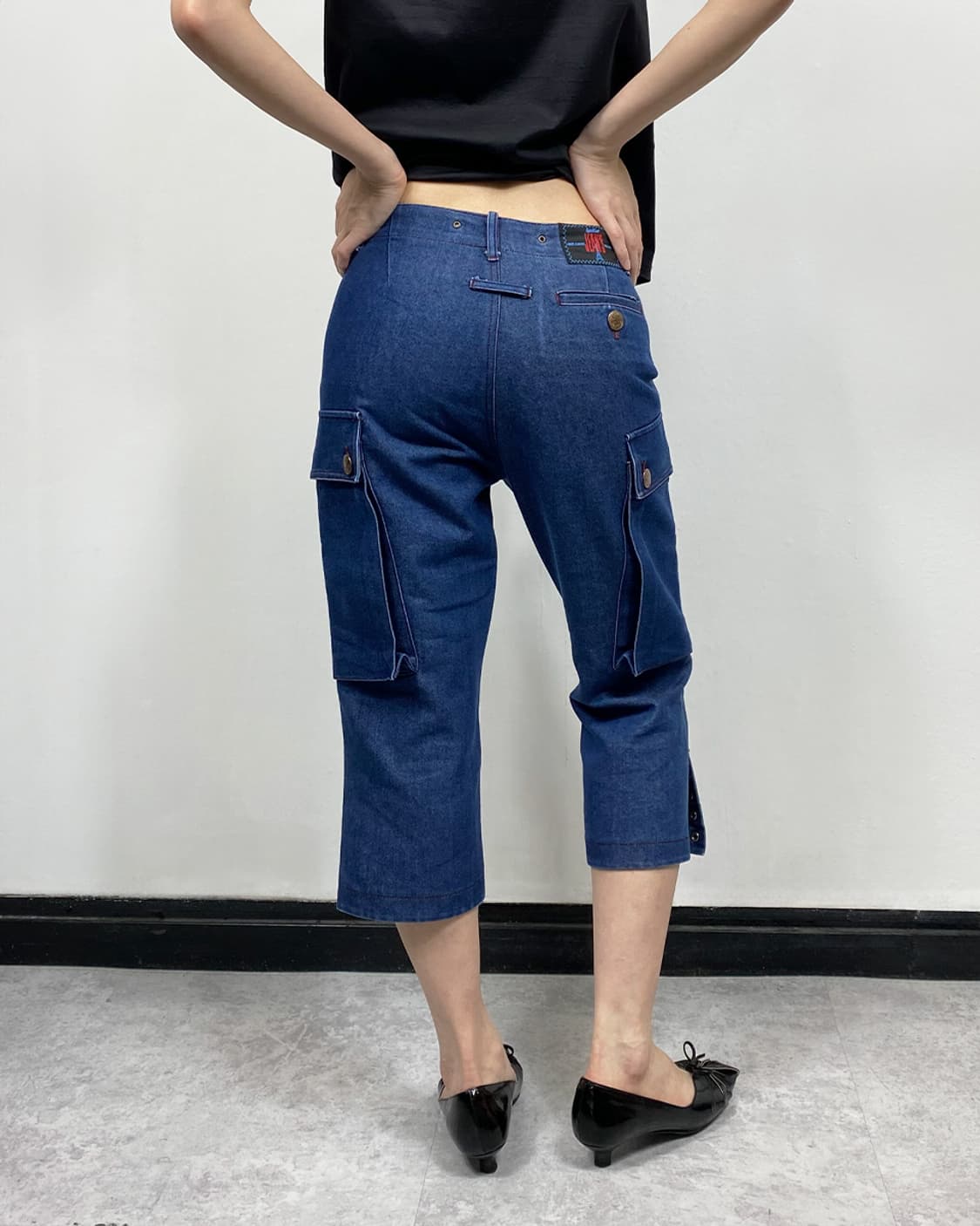 00s 고티에 버튼 카프리 데님팬츠 상품이미지2