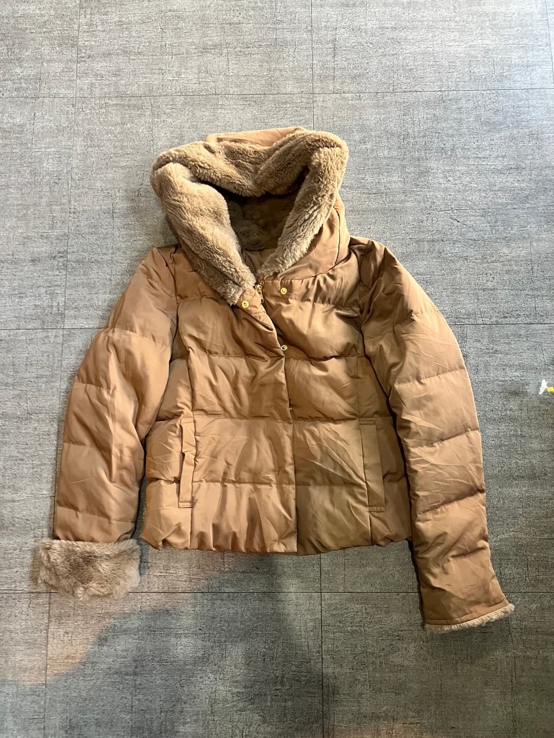 일본빈티지 Jfreqdymade 하구미모리걸 할메카지 퍼패딩자켓 상품이미지1