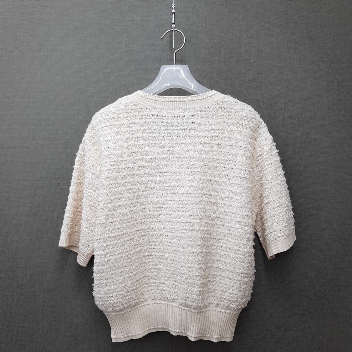 한섬 SJSJ 2022 아이보리 트위드 니트 반팔 가디건 F사이즈 상품이미지4