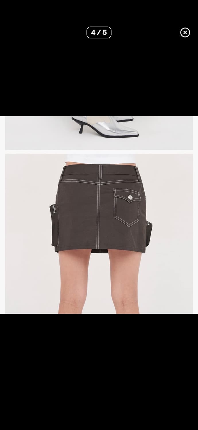 마뗑킴 사이드 포켓 미니스커트 브라운 상품이미지3