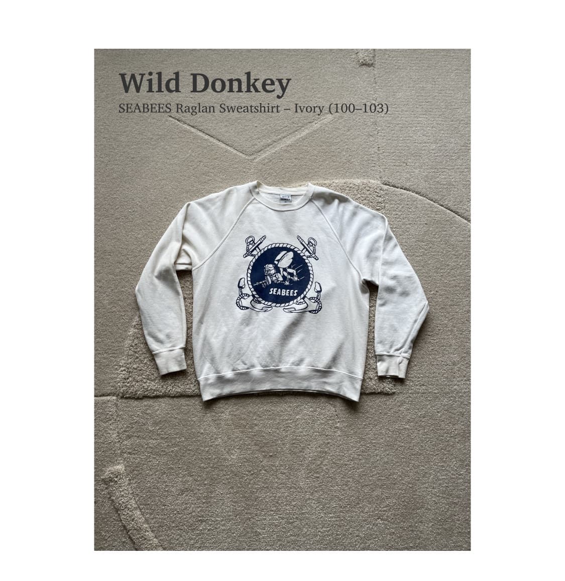 와일드동키 SEABEES 레글런 스웻셔츠 (100-103) 상품이미지1