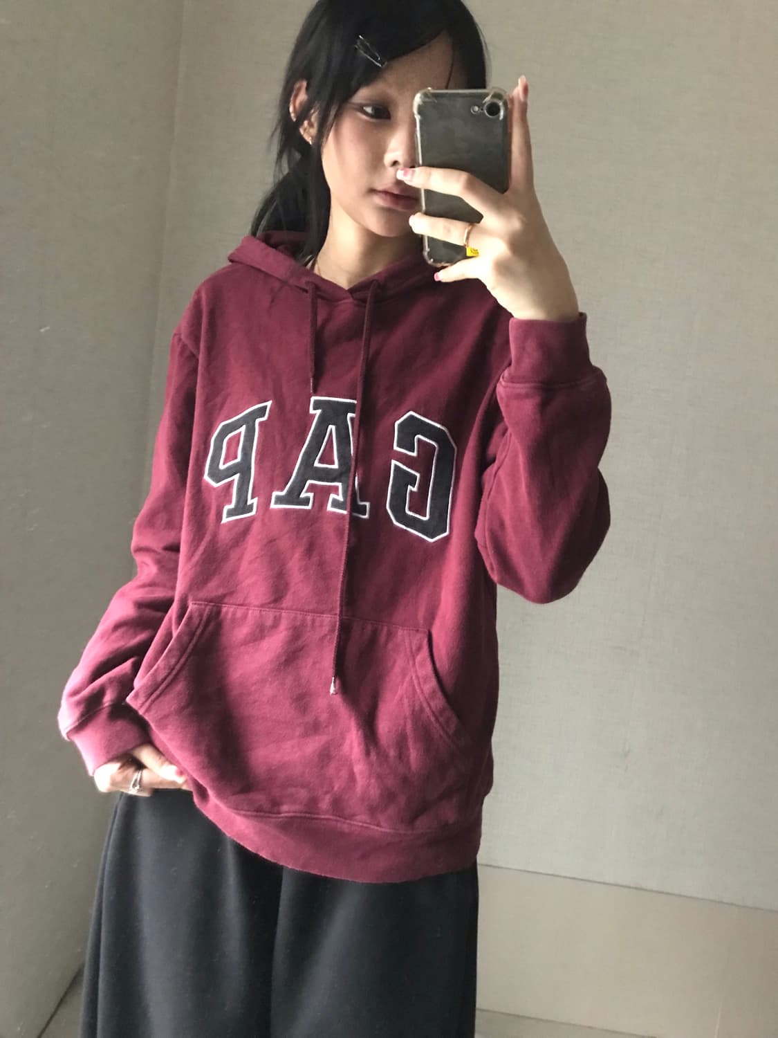 갭 버건디 후드티 상품이미지2