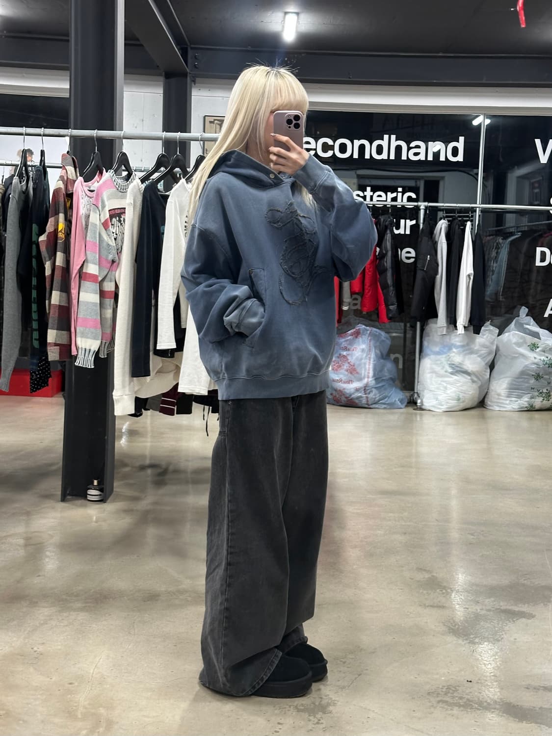  세터 캐주얼 헤리티지 아플리케 다잉 워시드 후드 상품이미지2