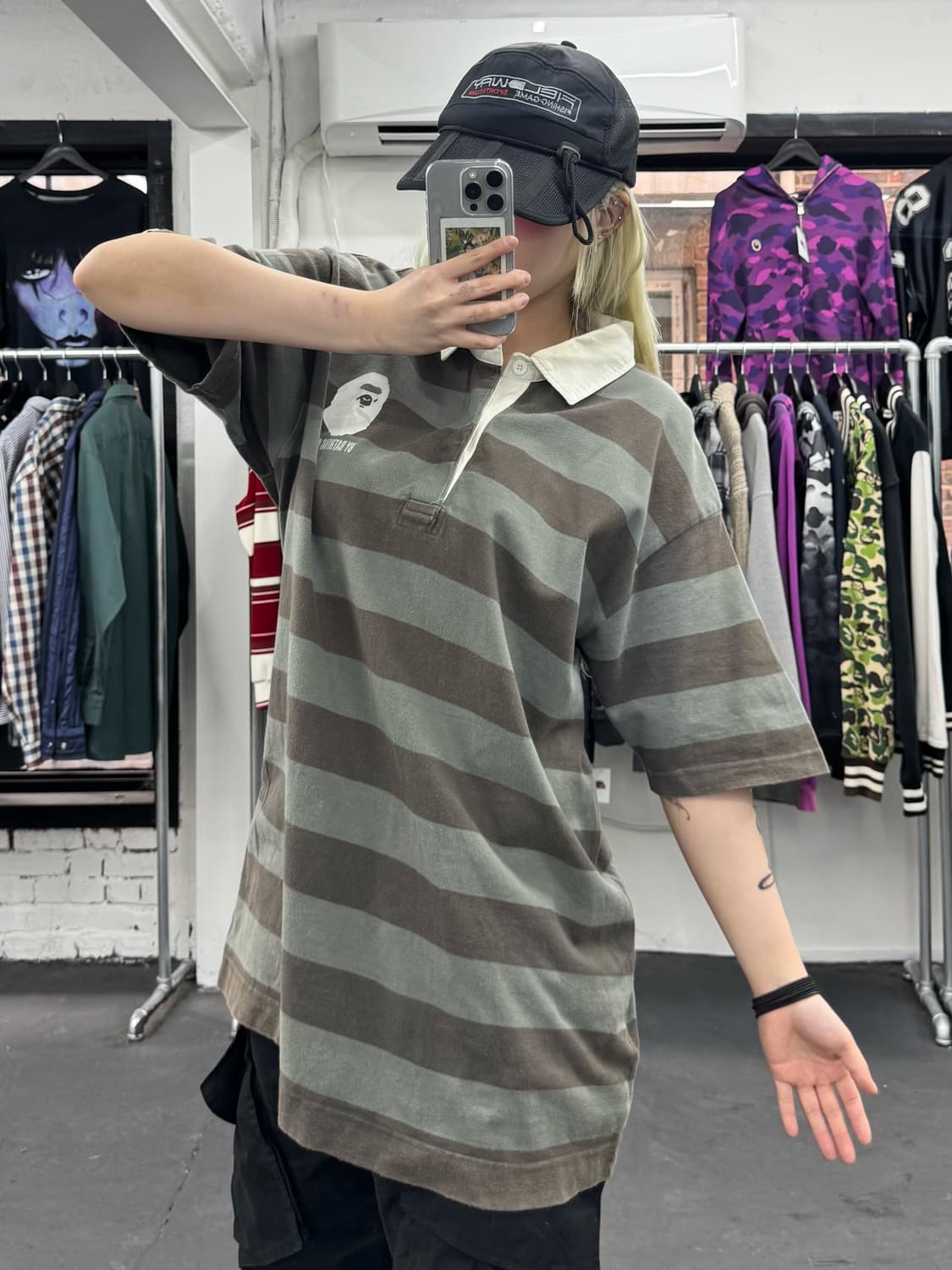 베이프 스트라이프 PK 티셔츠 상품이미지5