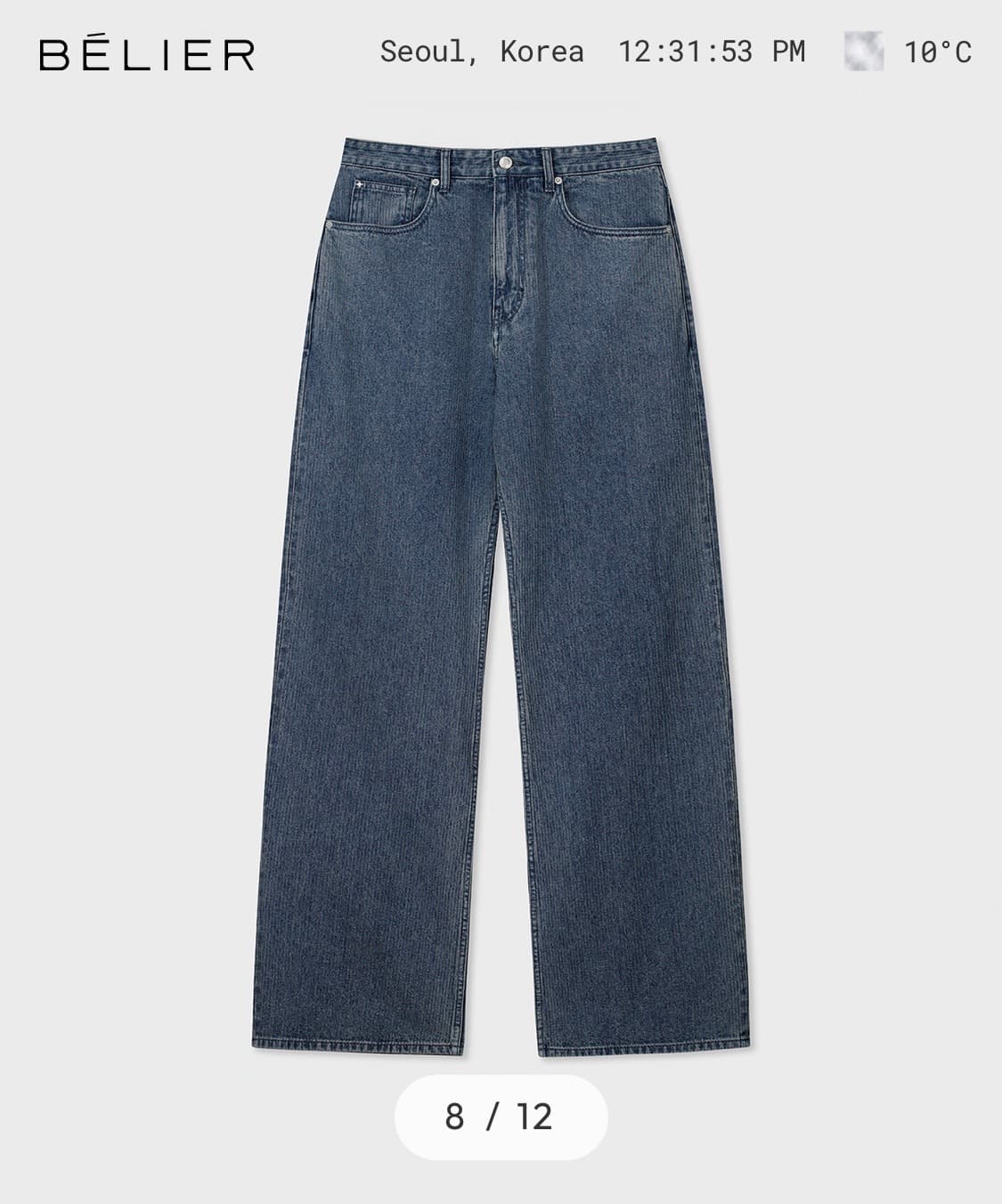 [W30L32] 벨리에 트루와이드 데님 팬츠 웨일 인디고 상품이미지1