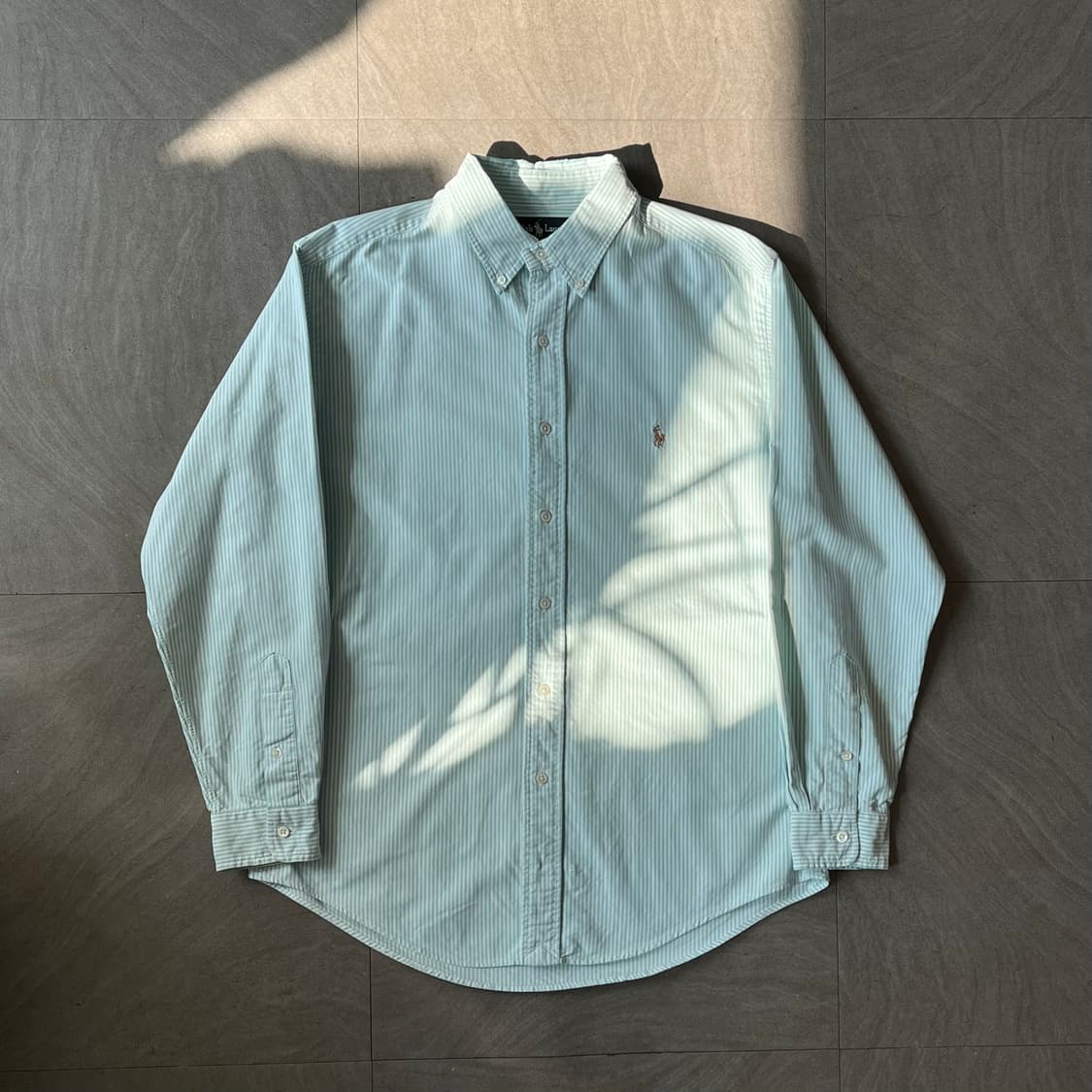폴로 정품 민트 옥스포드 스트라이프 긴팔 셔츠 상품이미지1