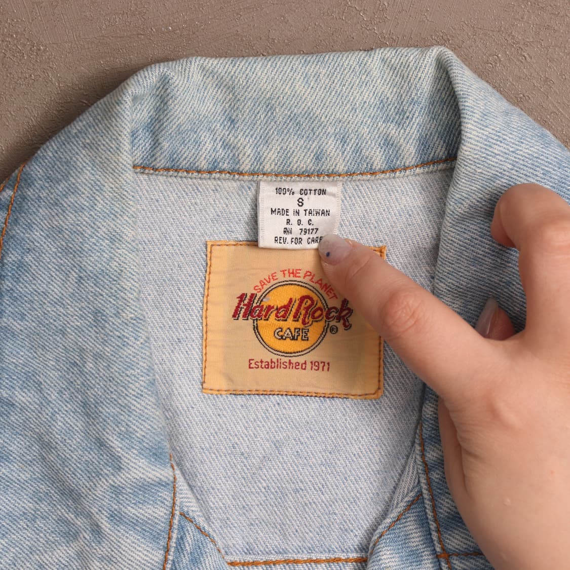 하드 락 카페 빅로고 자수 데님자켓 A1400 상품이미지4