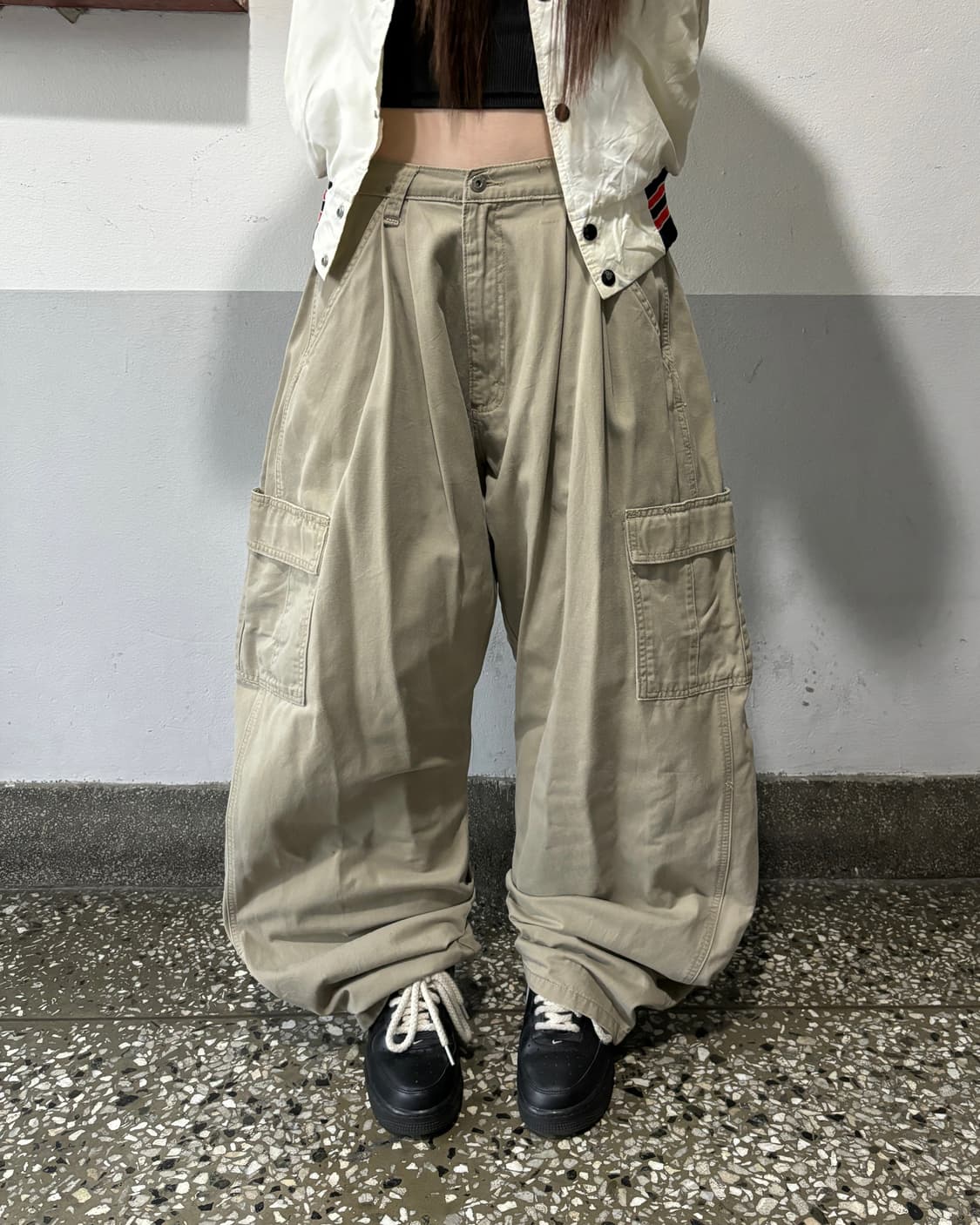 90s WRANGLER 베이지 카고 와이드팬츠 상품이미지1