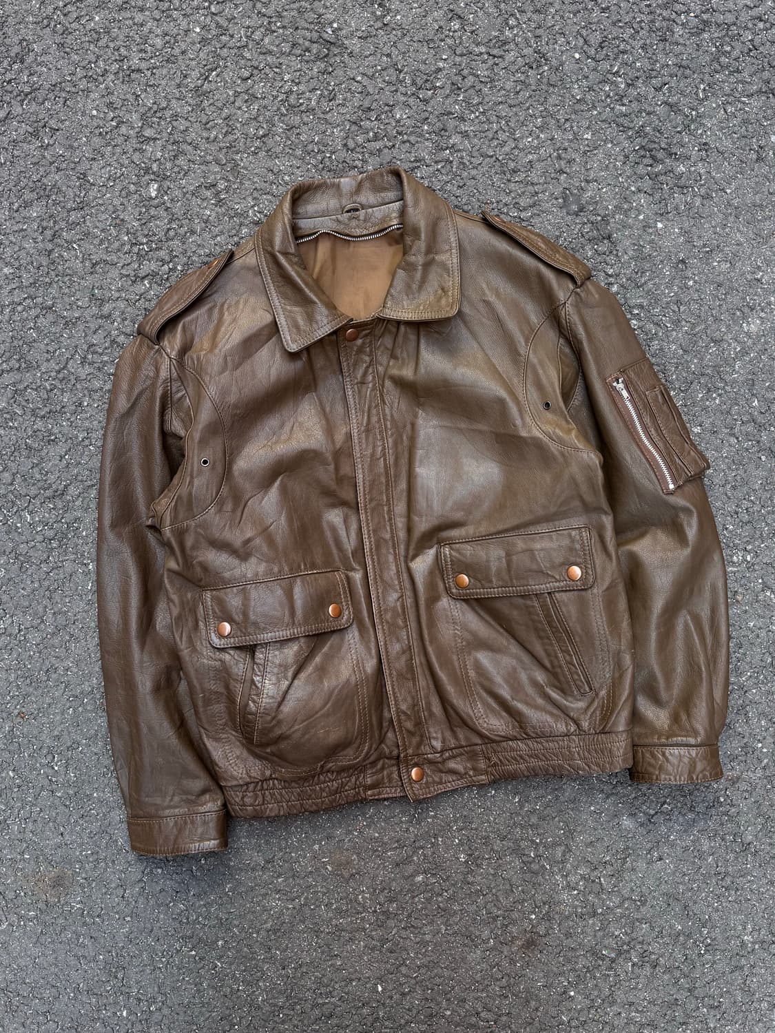 Leather A-2 플라이드 레더자켓  상품이미지1