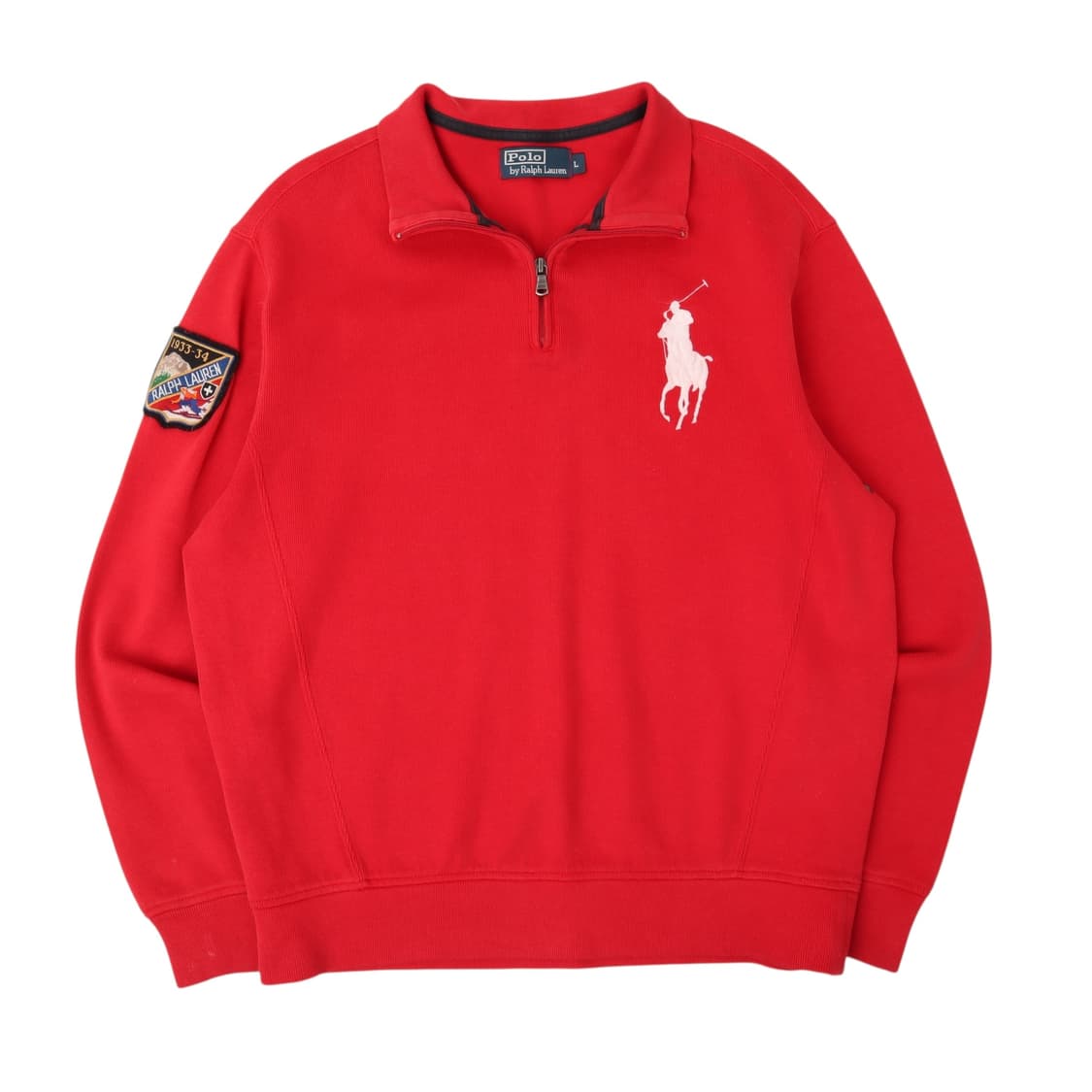 폴로 랄프로렌 레드 빅포니 하프집업 코튼니트 스웻셔츠 상품이미지1