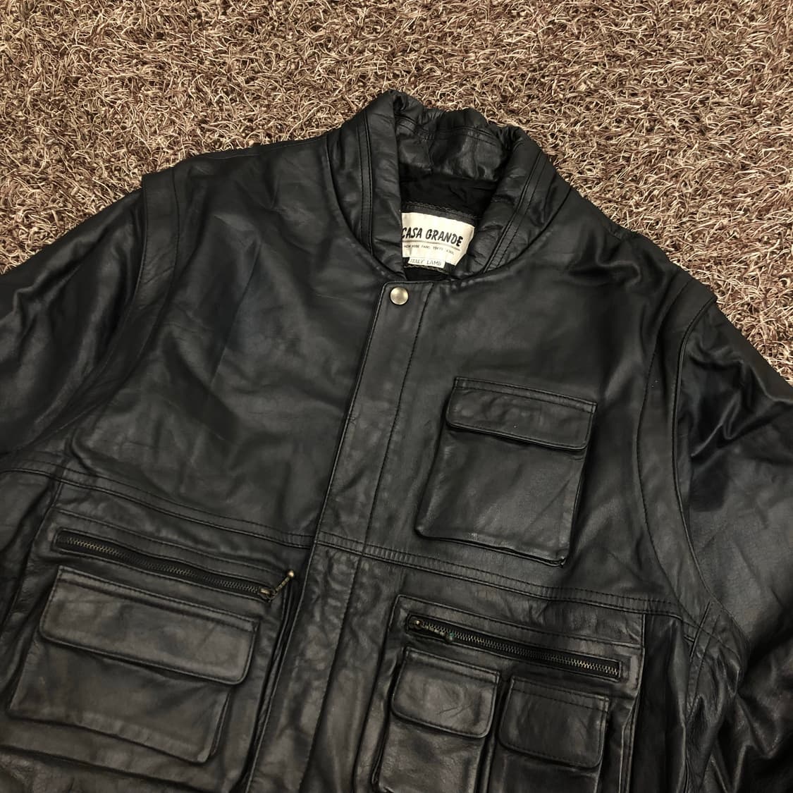 빈티지 양가죽 봄버 멀티포켓 레더 가죽 자켓 상품이미지3