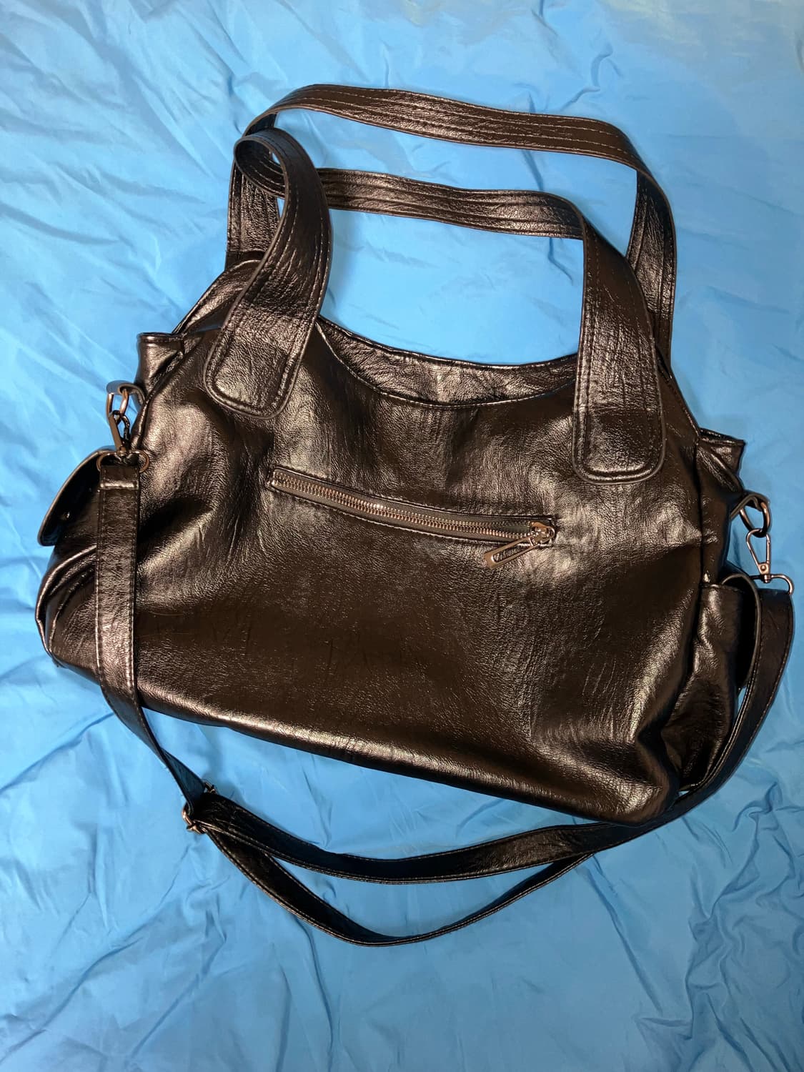 블랙 레더 숄더백 Black Leather Shoulder Bag 상품이미지2