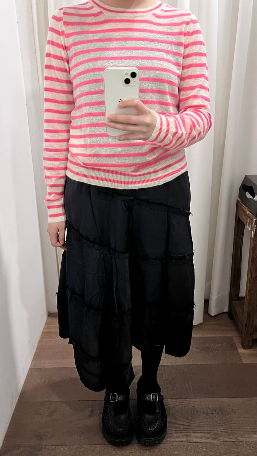 Asymmetry Distressed Patchwork Skirt 상품이미지2