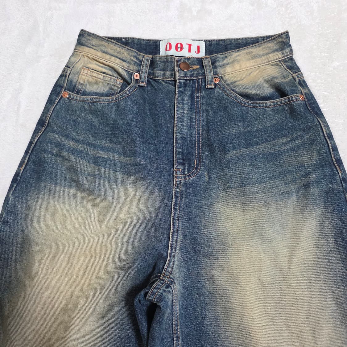 (S)여성 OOTJ 워시드 와이드 데님 팬츠 상품이미지2