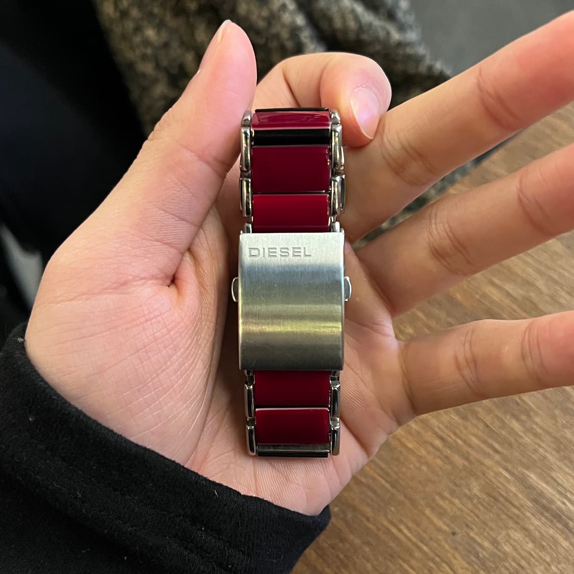 디젤 빈티지 희귀 와인컬러 메탈시계 상품이미지6