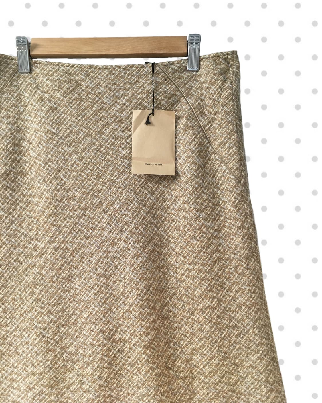 VINTAGE TWEED FRINGE MIDI SKIRT BEIGE  상품이미지7