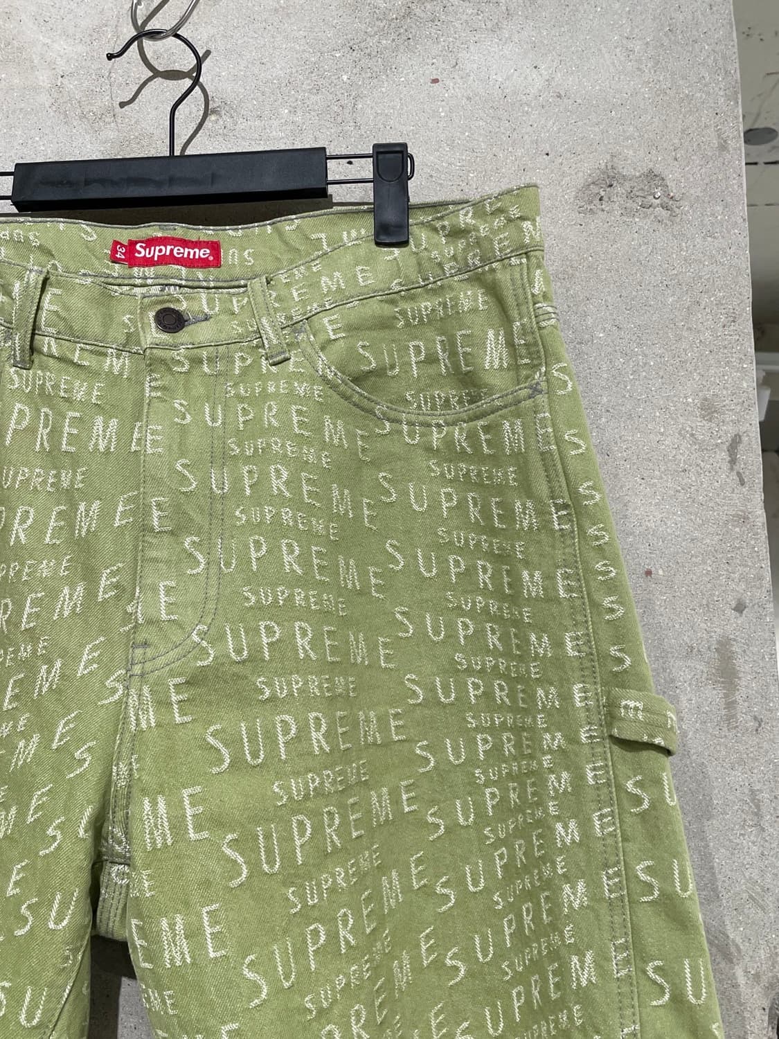 슈프림 21S/S 세이지 워프 자카드 로고 페인터 데님 쇼츠 상품이미지3