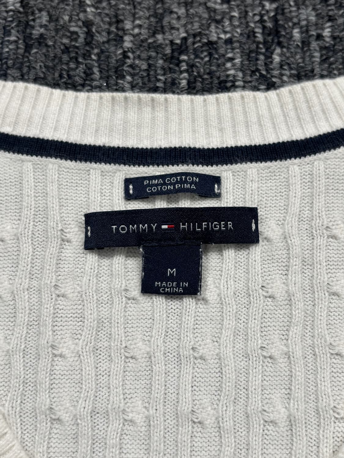 타미힐피거 화이트 브이넥 니트 상품이미지6