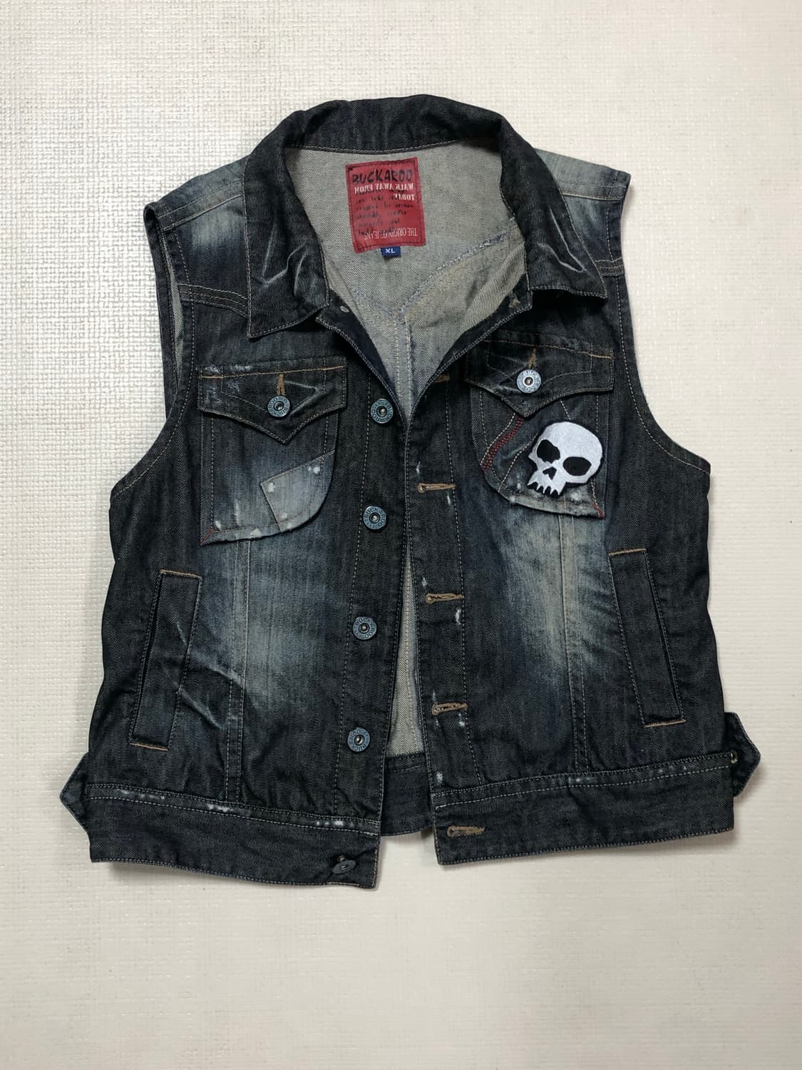 빈티지 버커루 데님 펑크 베스트 상품이미지10