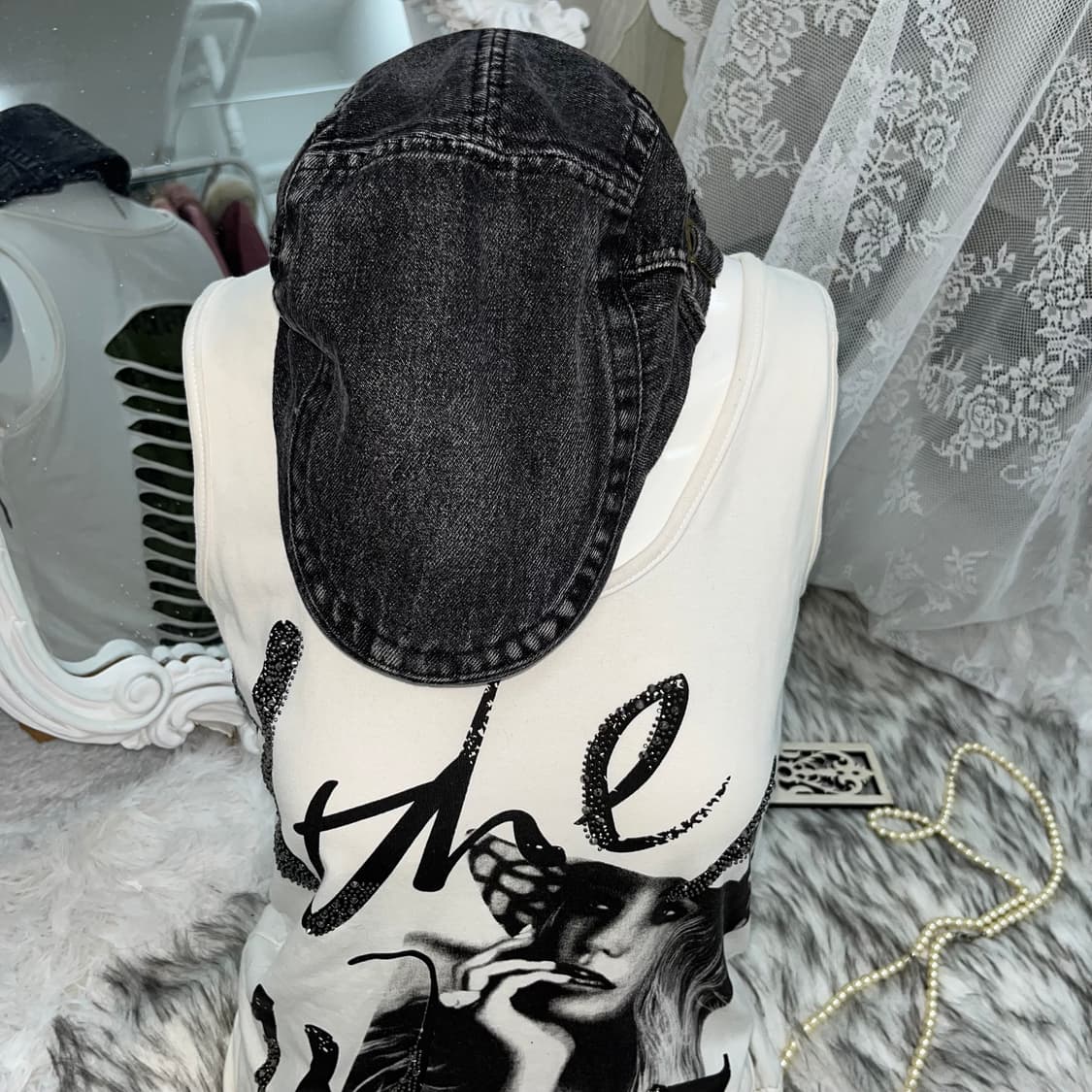 빈티지 데님 헌팅캡 상품이미지4